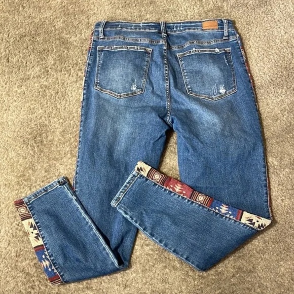 Judy Blue Jeans Western Print Mid Rise Relaxed Fit Straight Size 13/31 - Picture 10 of 11